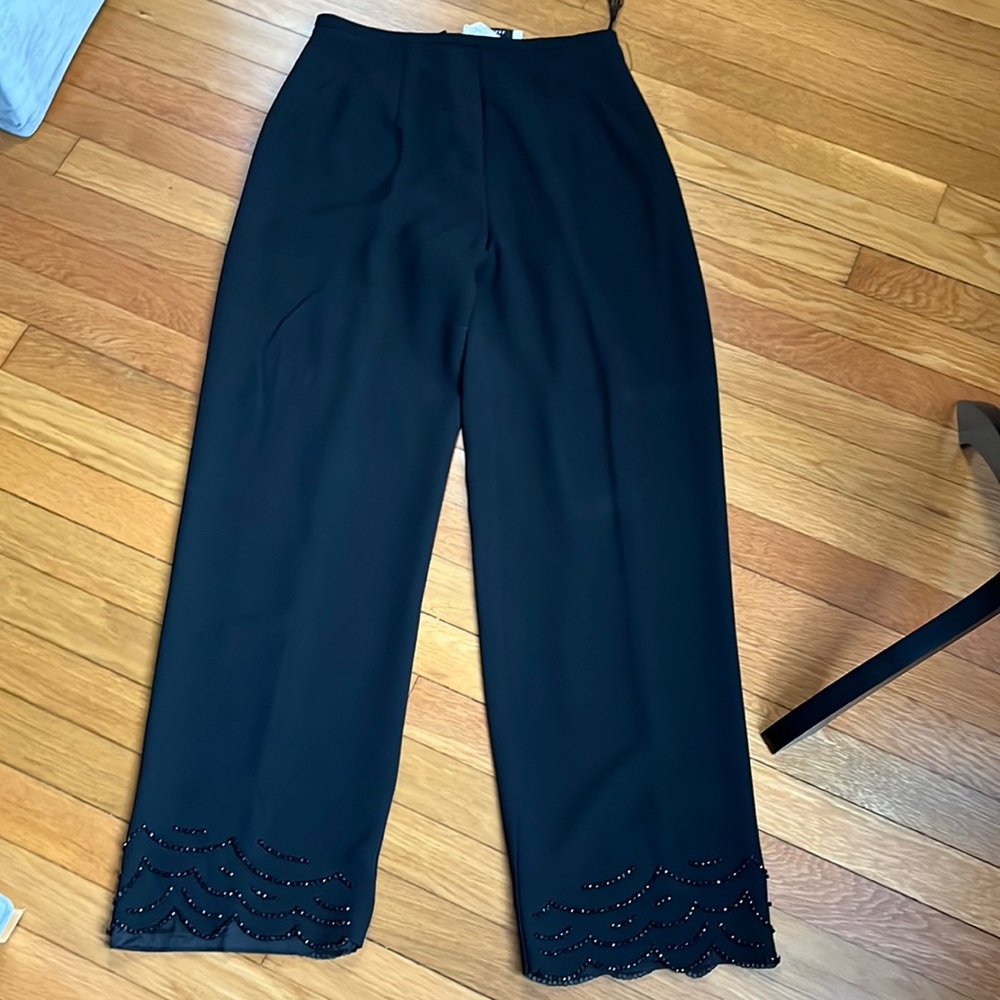 Size 8 Black Holiday Beaded Trousers. Fully Lined. Worn once.
